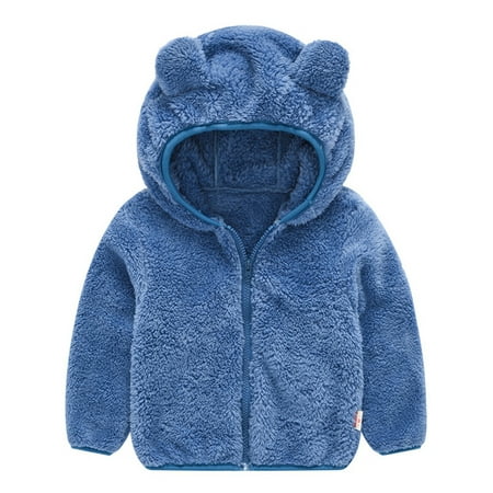 Sharemen Baby Boys Girls Light Bear Outfits Kids Long Sleeve Jacket Unisex Fashion Hooded Solid Coat 